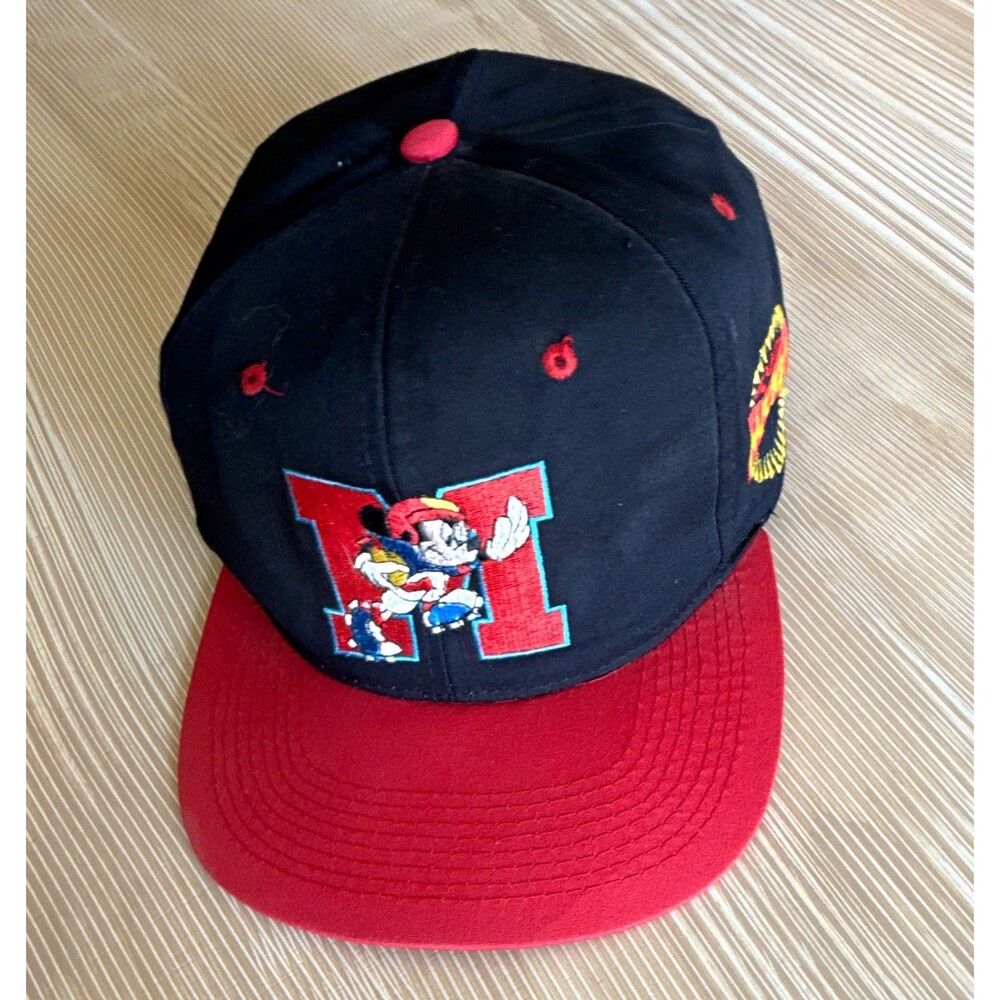 Mickey Unlimited Disney Mickey Mouse Snapback Hat Cap Black Red One Size